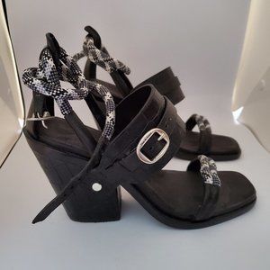 Rag & Bone Roni Rope Sandals US 9.5 Black Leather